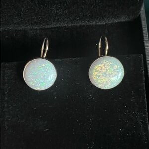 Gold opal earrings